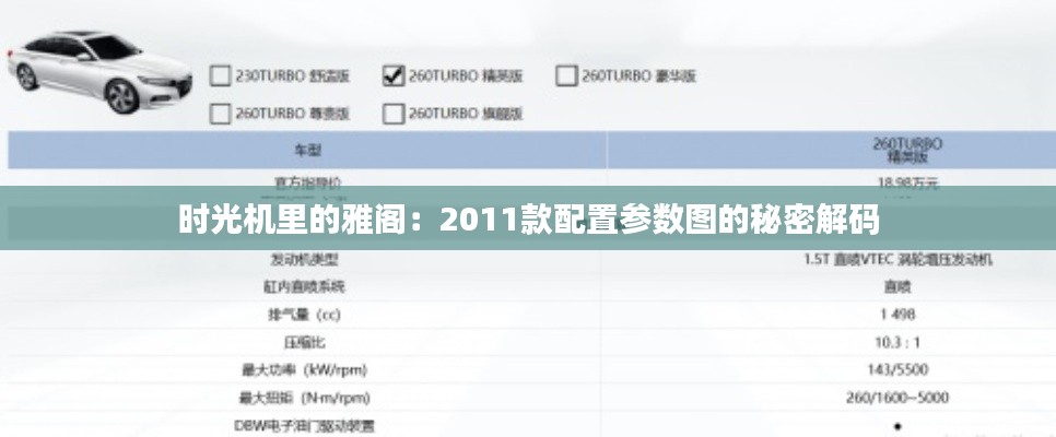 時光機里的雅閣：2011款配置參數(shù)圖的秘密解碼