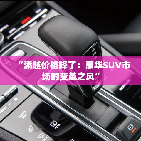 “添越價(jià)格降了：豪華SUV市場(chǎng)的變革之風(fēng)”
