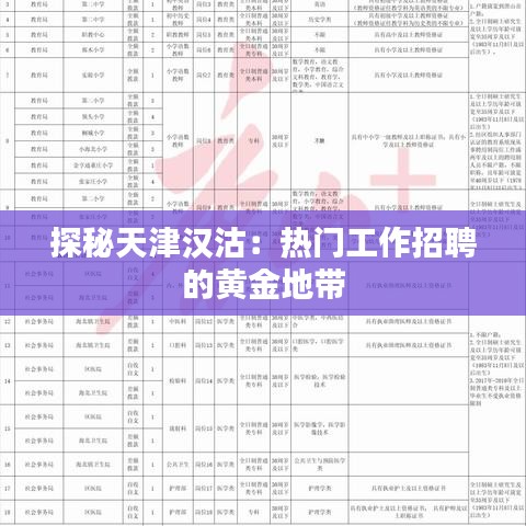 探秘天津漢沽：熱門工作招聘的黃金地帶