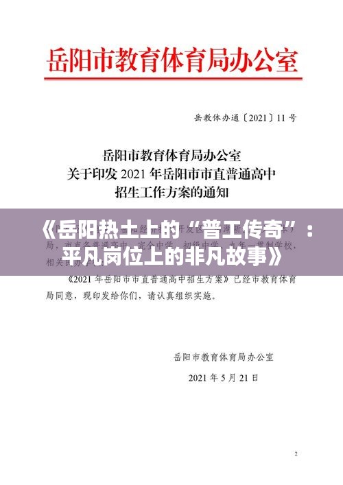 《岳陽(yáng)熱土上的“普工傳奇”：平凡崗位上的非凡故事》