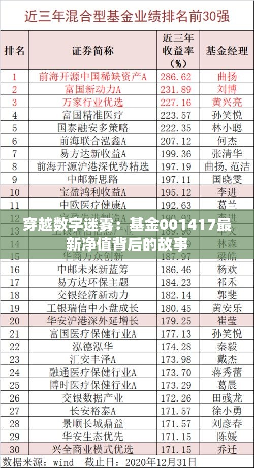 穿越數(shù)字迷霧：基金001417最新凈值背后的故事