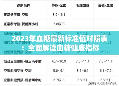 2023年血糖最新標準值對照表：全面解讀血糖健康指標