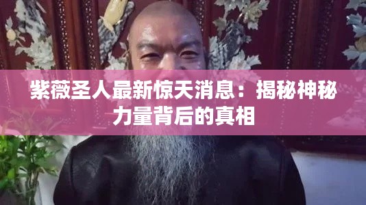 紫薇圣人最新驚天消息：揭秘神秘力量背后的真相