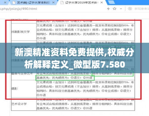 新澳精準資料免費提供,權威分析解釋定義_微型版7.580