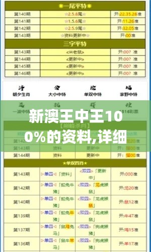 新澳王中王100%的資料,詳細(xì)解讀定義方案_X版2.582