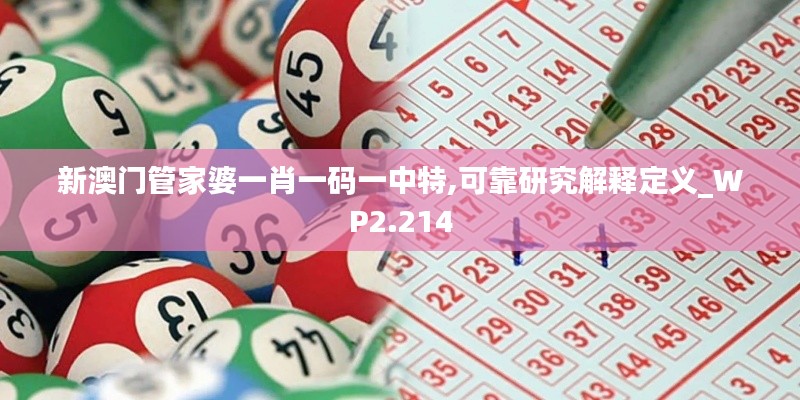 新澳門管家婆一肖一碼一中特,可靠研究解釋定義_WP2.214