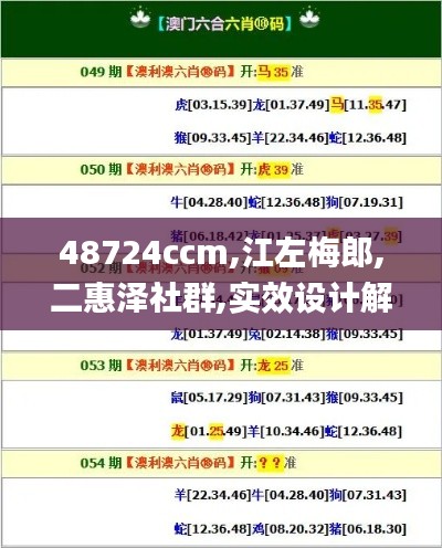 48724ccm,江左梅郎,二惠澤社群,實效設(shè)計解析_經(jīng)典款2.838
