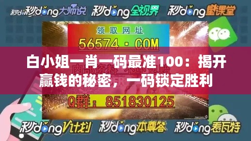 白小姐一肖一碼最準100：揭開贏錢的秘密，一碼鎖定勝利