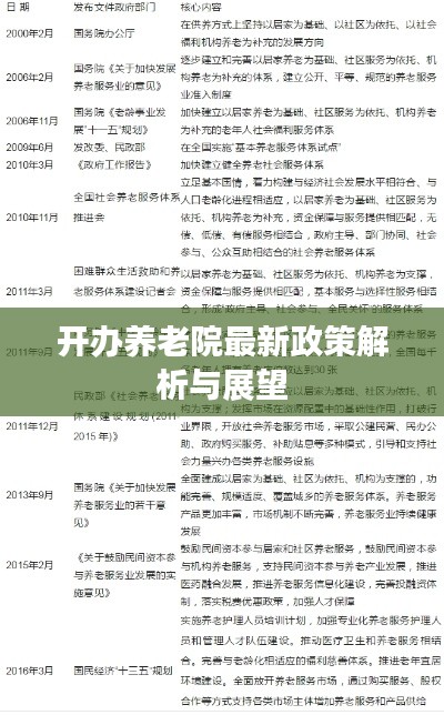 開(kāi)辦養(yǎng)老院最新政策解析與展望