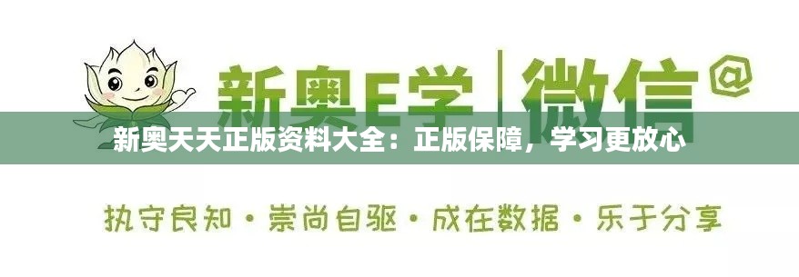 新奧天天正版資料大全：正版保障，學習更放心