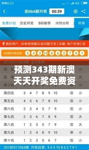 預(yù)測343期新澳天天開獎免費資料：彩票愛好者的必備資料