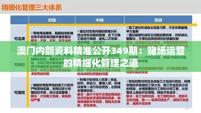 澳門(mén)內(nèi)部資料精準(zhǔn)公開(kāi)349期：賭場(chǎng)運(yùn)營(yíng)的精細(xì)化管理之道