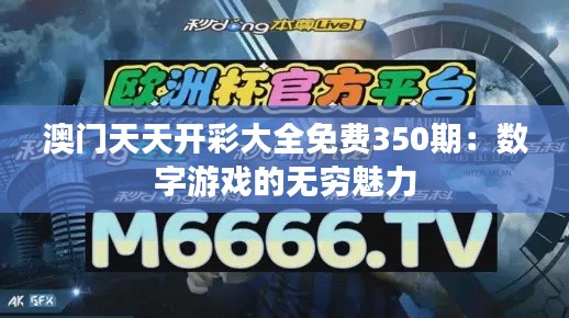 澳門天天開彩大全免費350期：數(shù)字游戲的無窮魅力