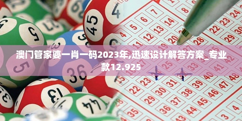 澳門管家婆一肖一碼2023年,迅速設(shè)計解答方案_專業(yè)款12.925