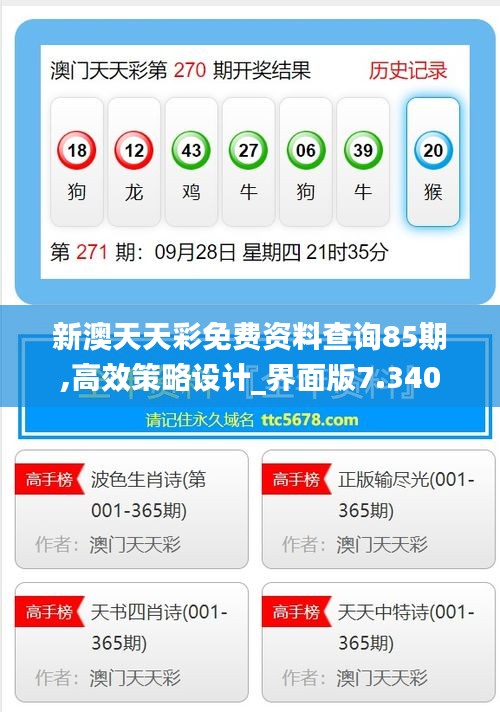 新澳天天彩免費資料查詢85期,高效策略設計_界面版7.340