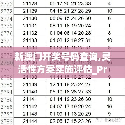 新澳門開獎號碼查詢,靈活性方案實施評估_Prestige4.434