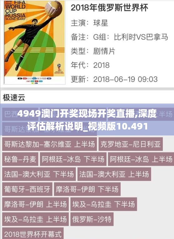 4949澳門開獎(jiǎng)現(xiàn)場(chǎng)開獎(jiǎng)直播,深度評(píng)估解析說明_視頻版10.491