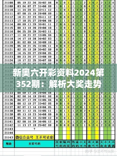 新奧六開彩資料2024第352期：解析大獎走勢，洞察彩市風云變幻