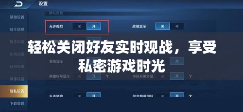 輕松關(guān)閉好友實時觀戰(zhàn)，享受私密游戲時光