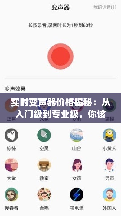實時變聲器價格揭秘：從入門級到專業(yè)級，你該花多少錢？