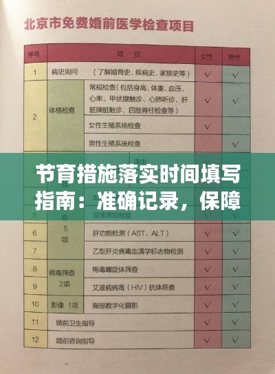 節(jié)育措施落實時間填寫指南：準(zhǔn)確記錄，保障健康