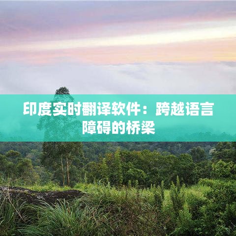 印度實時翻譯軟件：跨越語言障礙的橋梁