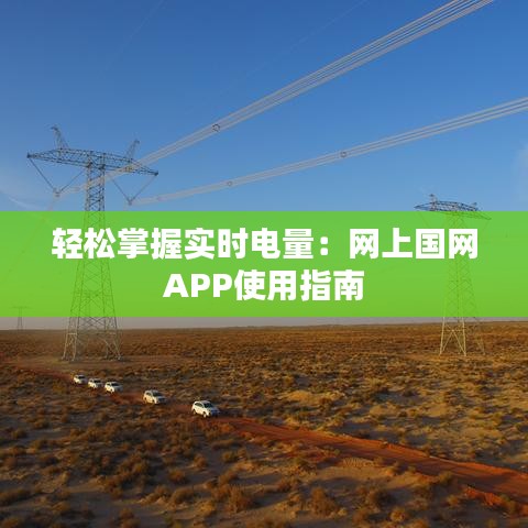輕松掌握實時電量：網(wǎng)上國網(wǎng)APP使用指南