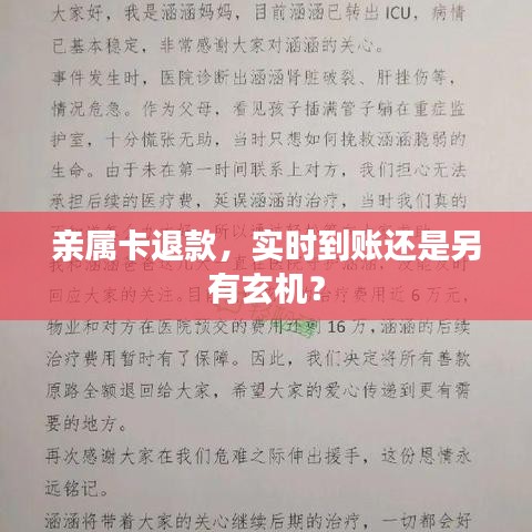 親屬卡退款，實(shí)時(shí)到賬還是另有玄機(jī)？
