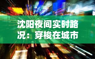 沈陽夜間實(shí)時(shí)路況：穿梭在城市的夜色中