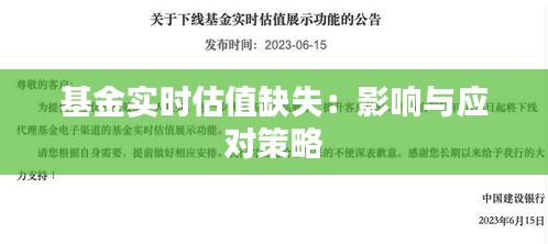 基金實(shí)時(shí)估值缺失：影響與應(yīng)對(duì)策略