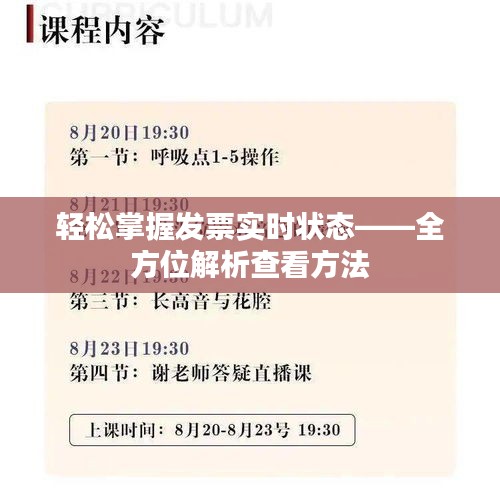 輕松掌握發(fā)票實時狀態(tài)——全方位解析查看方法