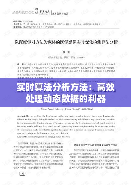 實時算法分析方法：高效處理動態(tài)數(shù)據(jù)的利器