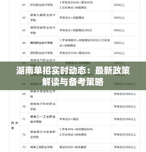 湖南單招實時動態(tài)：最新政策解讀與備考策略