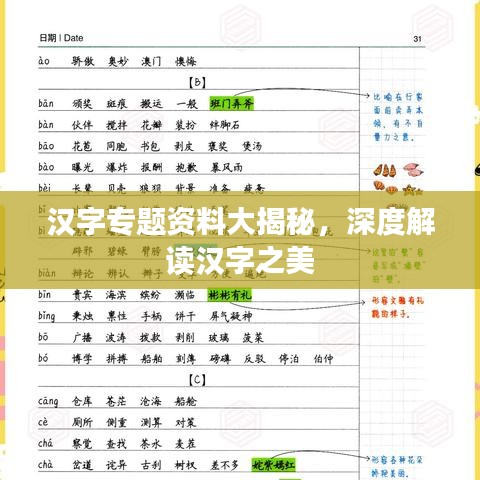 漢字專(zhuān)題資料大揭秘，深度解讀漢字之美