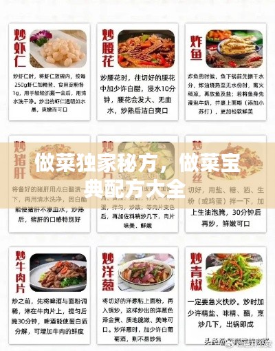 做菜獨(dú)家秘方，做菜寶典配方大全 