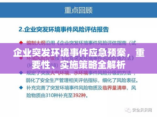 企業(yè)突發(fā)環(huán)境事件應急預案，重要性、實施策略全解析