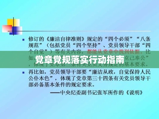 黨章黨規(guī)落實行動指南
