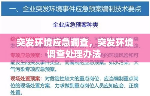 突發(fā)環(huán)境應急調(diào)查，突發(fā)環(huán)境調(diào)查處理辦法 