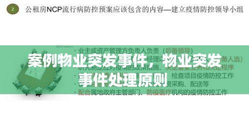 案例物業(yè)突發(fā)事件，物業(yè)突發(fā)事件處理原則 