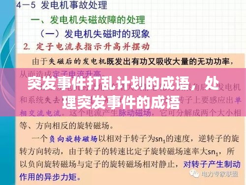 突發(fā)事件打亂計劃的成語，處理突發(fā)事件的成語 