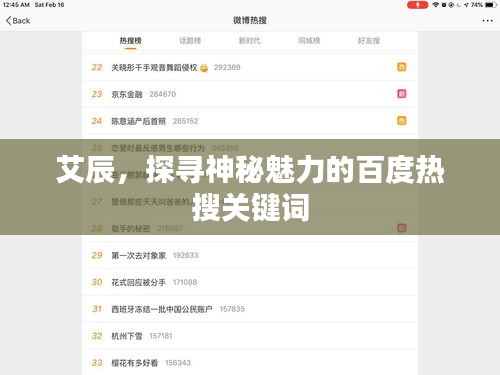 艾辰，探尋神秘魅力的百度熱搜關鍵詞