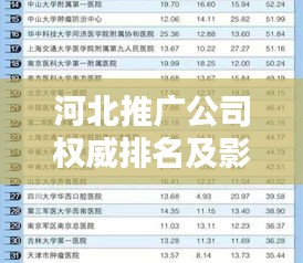 河北推廣公司權威排名及影響力深度解析