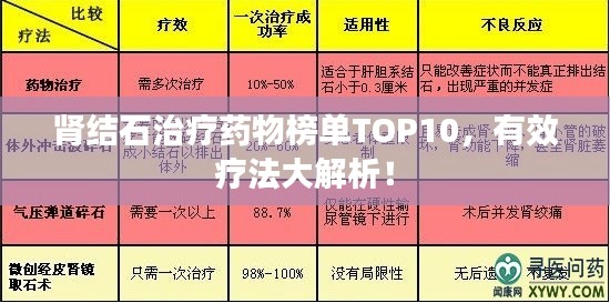 腎結(jié)石治療藥物榜單TOP10，有效療法大解析！