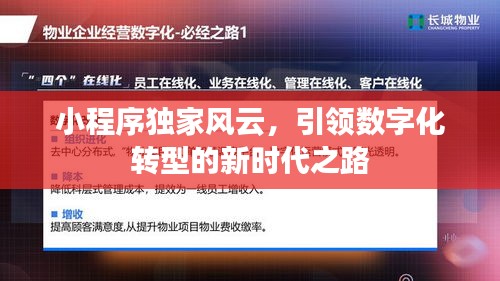 小程序獨(dú)家風(fēng)云，引領(lǐng)數(shù)字化轉(zhuǎn)型的新時(shí)代之路