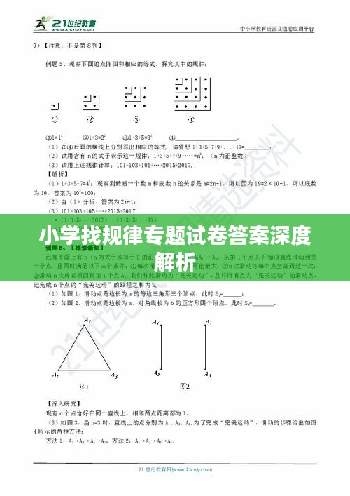小學(xué)找規(guī)律專(zhuān)題試卷答案深度解析