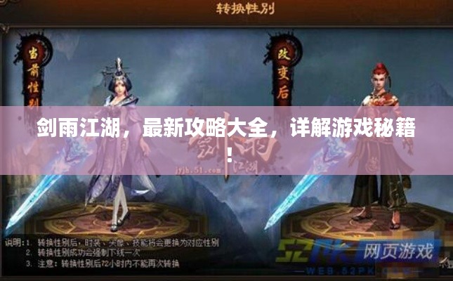 劍雨江湖，最新攻略大全，詳解游戲秘籍！