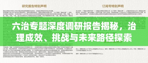 六治專題深度調(diào)研報告揭秘，治理成效、挑戰(zhàn)與未來路徑探索