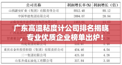 廣東高溫粘度計公司排名揭曉，專業(yè)優(yōu)質(zhì)企業(yè)榜單出爐！