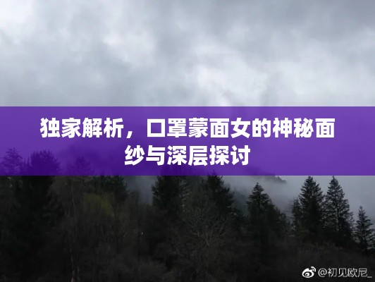 獨家解析，口罩蒙面女的神秘面紗與深層探討