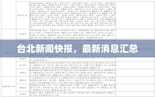 臺(tái)北新聞快報(bào)，最新消息匯總